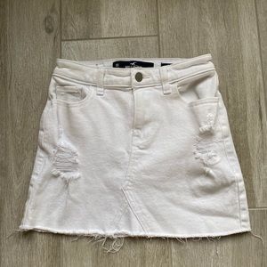 Hollister White Denim Jean Skirt High Rise…